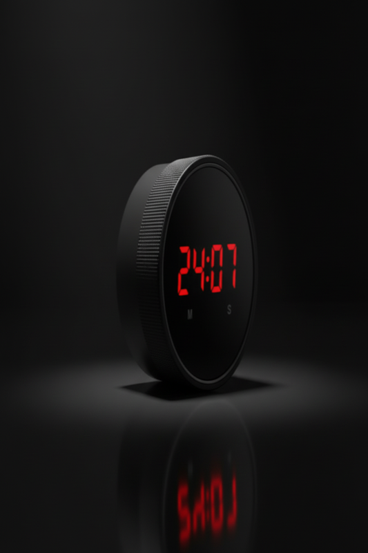 Digitale timer met rode LED display.