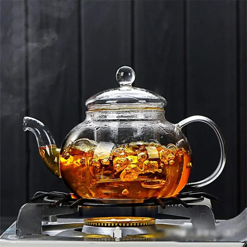 Theepot van borosilicaatglas