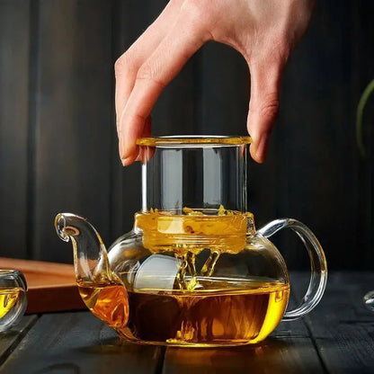 Theepot van borosilicaatglas
