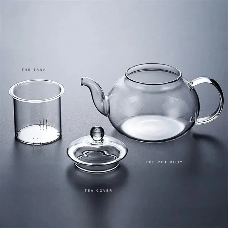 Theepot van borosilicaatglas