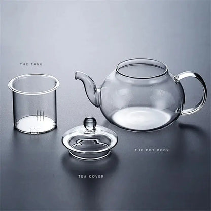 Theepot van borosilicaatglas