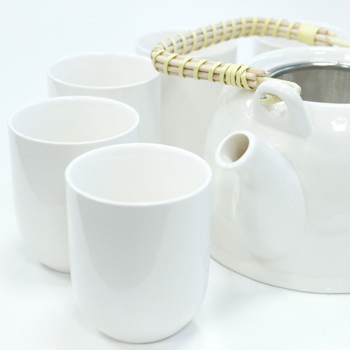 Theepotset voor kruidenthee – klassiek wit