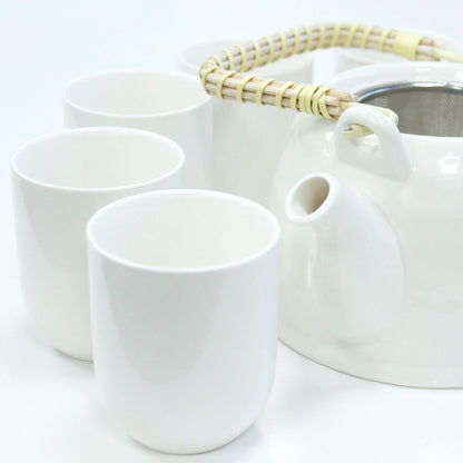 Theepotset voor kruidenthee – klassiek wit