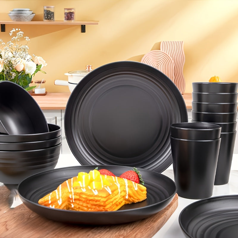 Shatterproof Tableware Set for Camping & Home (16pcs)-3