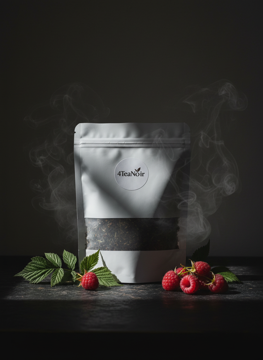 Mysterieuze 4TeaNoir met kleinere frambozenblad en frambozen