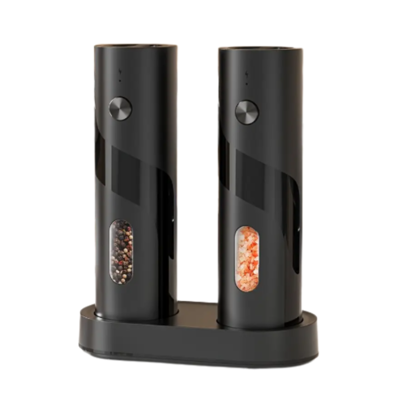 Electric salt and pepper mill set with charging station (2-piece)