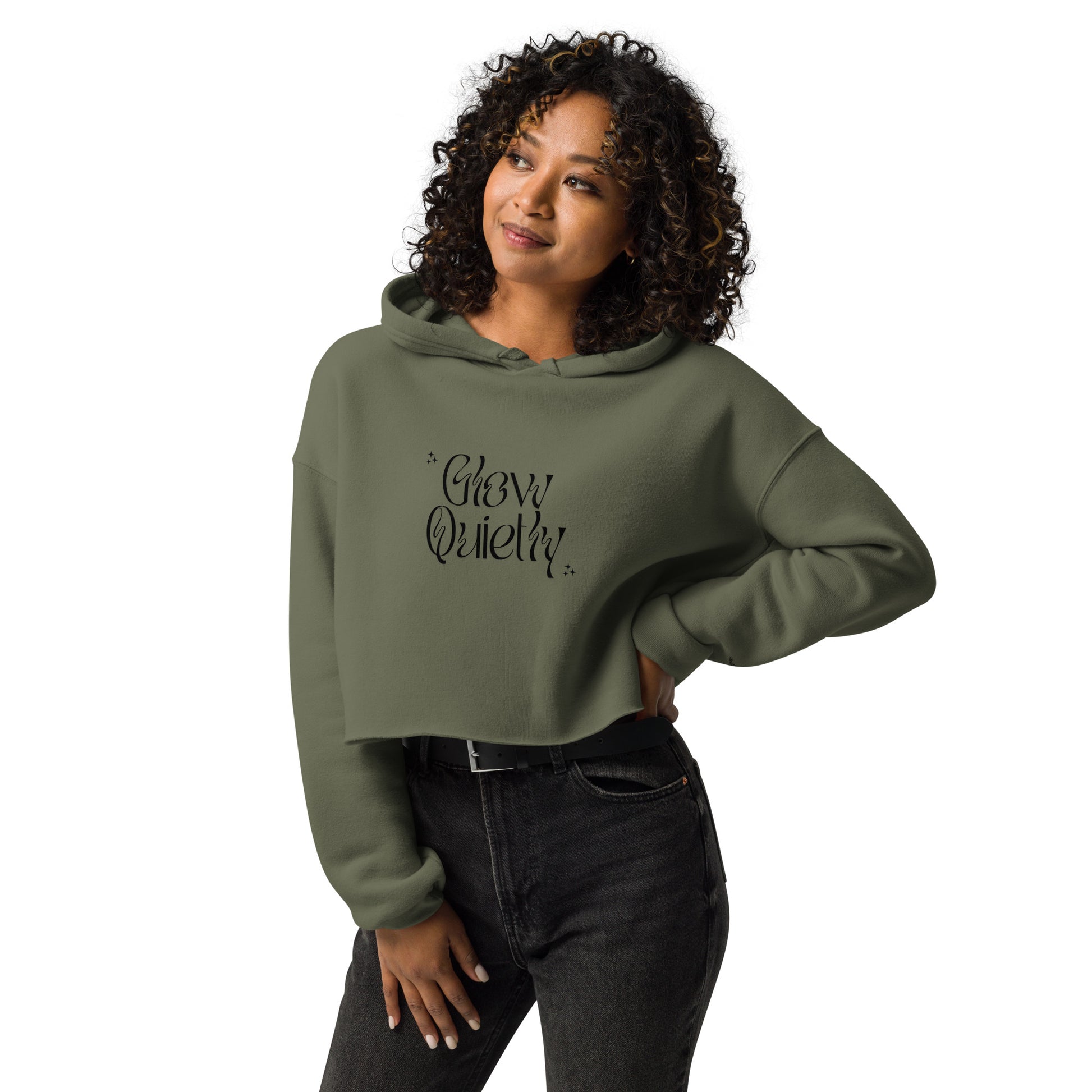 Hoodie Glow Quietly, back Shine loudly.4Teanoir. Green